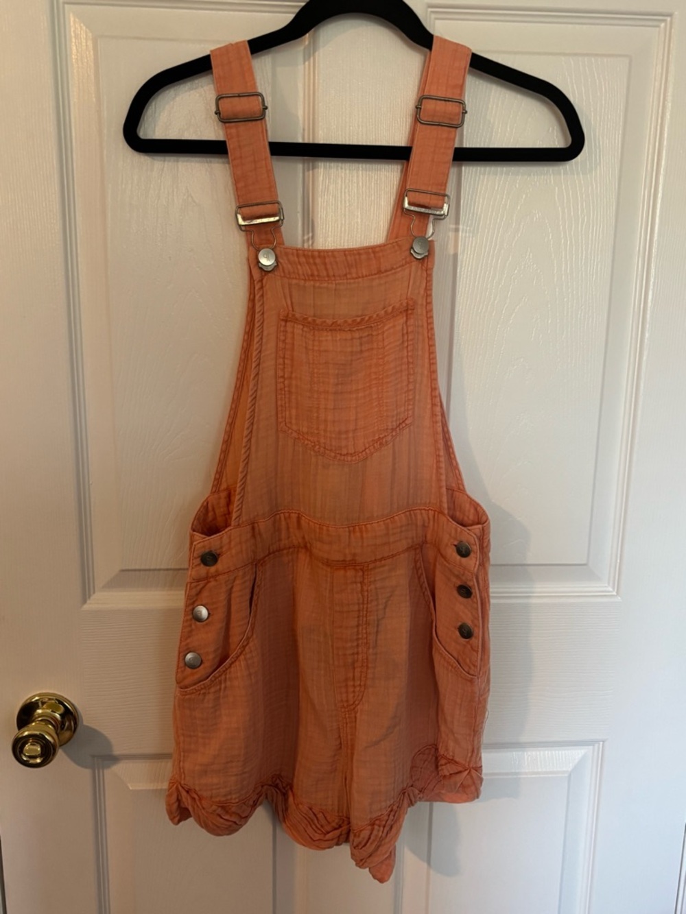 NWT PILCRO Peach/Orange Cotton Shortalls